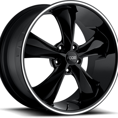 Set of 4: Foose F104 Legend Wheel, 20x8.5 +7 Offset 5x115, Gloss Black Milled - F104208590+07