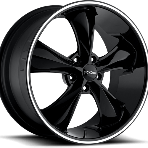 Set of 4: Foose F104 Legend Wheel, 18x9.0 +7 Offset 5x120.65, Gloss Black Milled - F10418906152