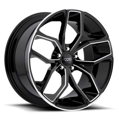 Set of 4: Foose F150 Outcast Wheel, 20x8.5 +35 Offset 5x120, Gloss Black Milled - F150208521+35