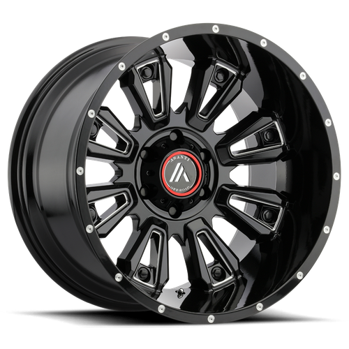 Asanti Ab808 Blackhawk Wheel, 20x12.0 -44 Offset 6x139.7, Gloss Black Milled - AB808-20126844NGB-C-Dub Tech