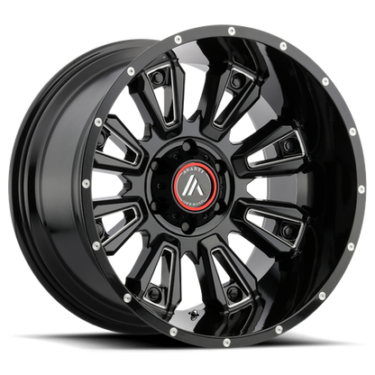 Asanti Ab808 Blackhawk Wheel, 20x12.0 -44 Offset 6x139.7, Gloss Black Milled - AB808-20126844NGB-C-Dub Tech