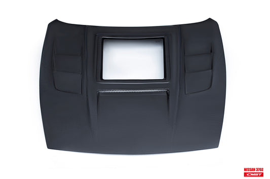 CMST Tuning Carbon Fiber Hood with Tempered Glass for Nissan 370Z Z34 Fairlady Z