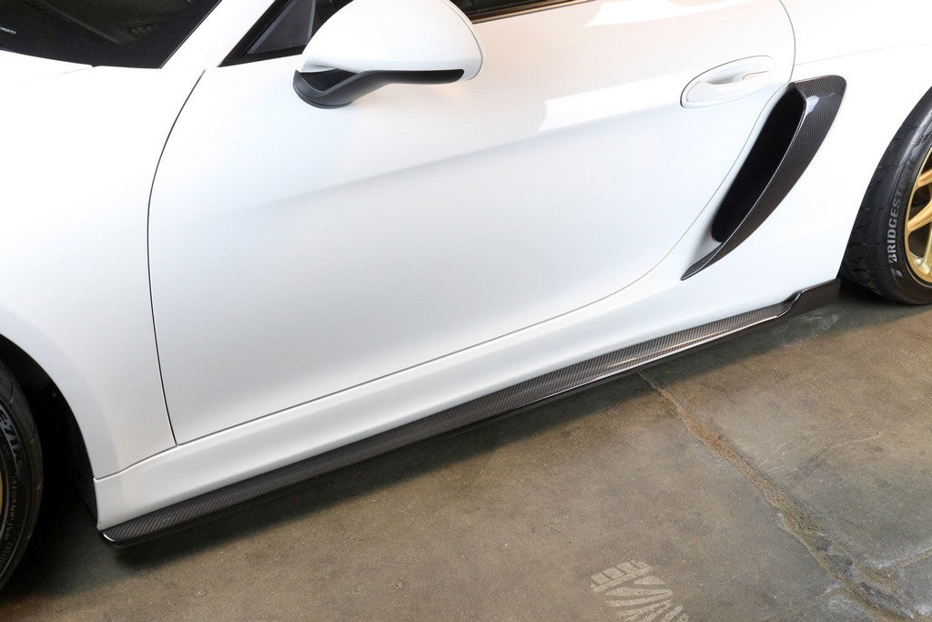 APR Performance Carbon Fiber Side Rocker Extensions Porsche Cayman GT4 - FS-545052-C-Dub Tech