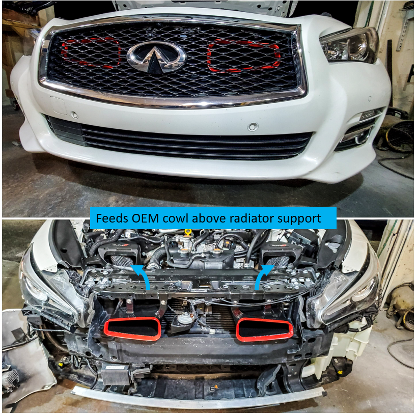 2014-2020+ Infiniti Q50 BIG MOUTH Ram Air Intake Snorkel-C-Dub Tech
