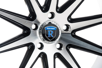 Rohana RC10 Wheel, 20X9, 5-120, +35, Machine Black/Chrome Lip - RC102095120MA35