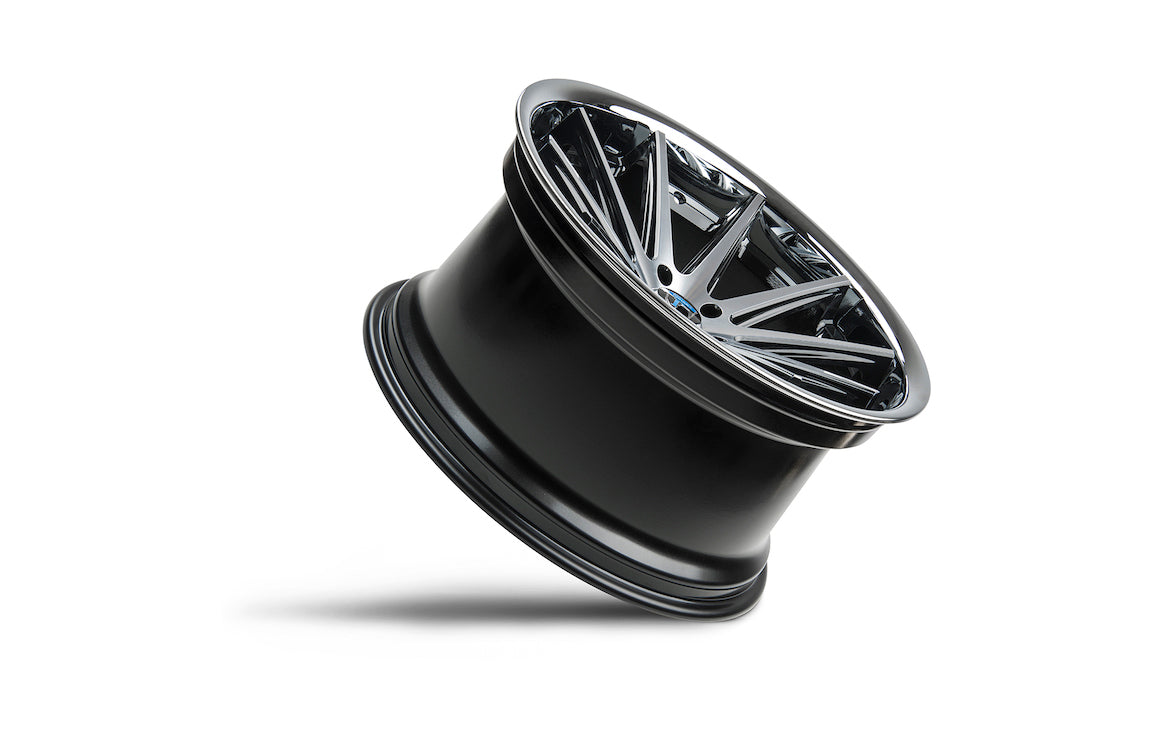 Rohana RC10 Wheel, 22X9, 5-130, +42, Machine Black/Chrome Lip - RC102295130MA42