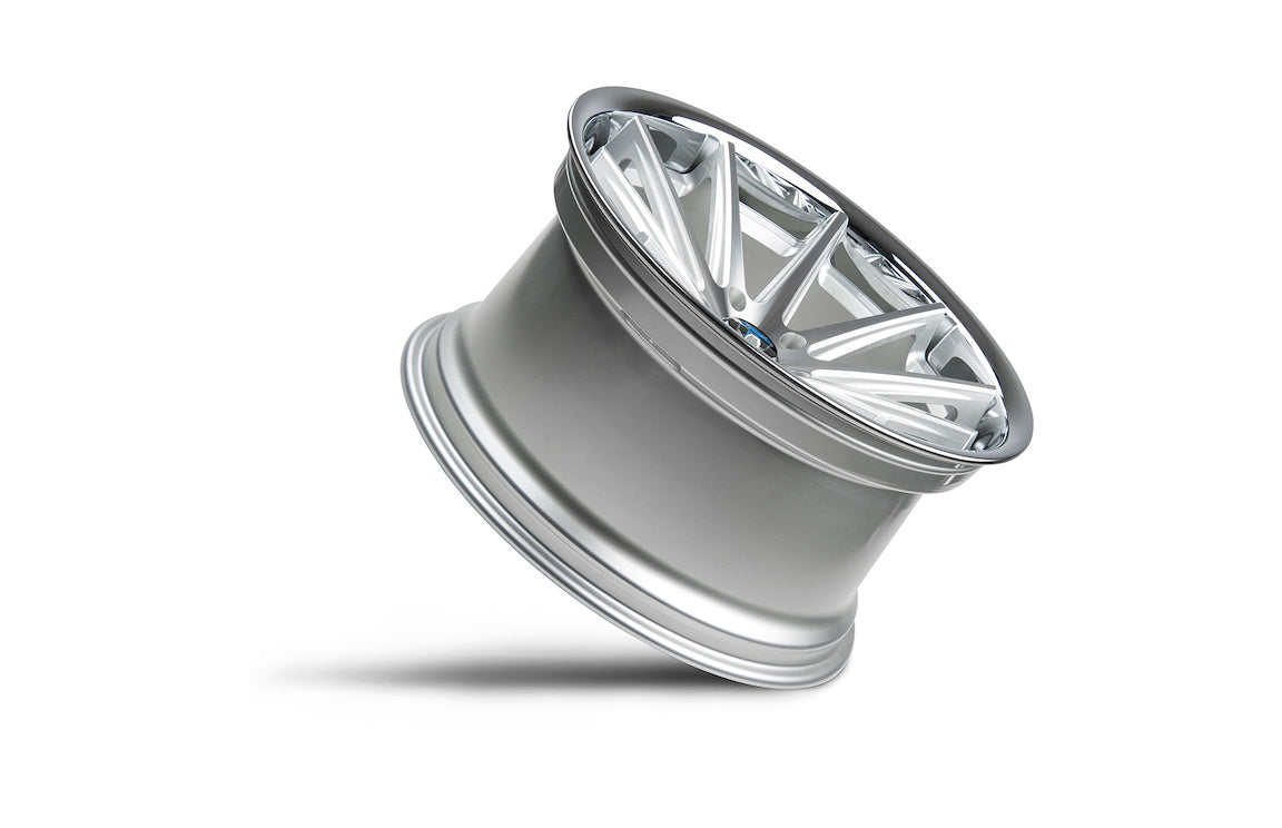 Rohana RC10 Wheel, 22X10.5, 5-112, +22, Machine Silver/Chrome Lip - RC10221055112MS22