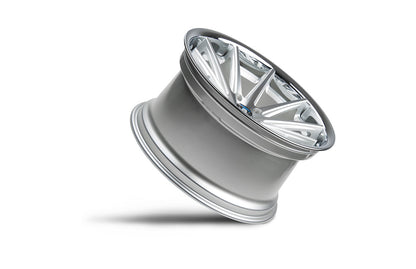 Rohana RC10 Wheel, 20X10, 5-120, +40, Machine Silver/Chrome Lip - RC1020105120MS40