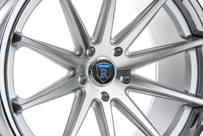 Rohana RC10 Wheel, 20X10, 5-120, +40, Machine Silver/Chrome Lip - RC1020105120MS40