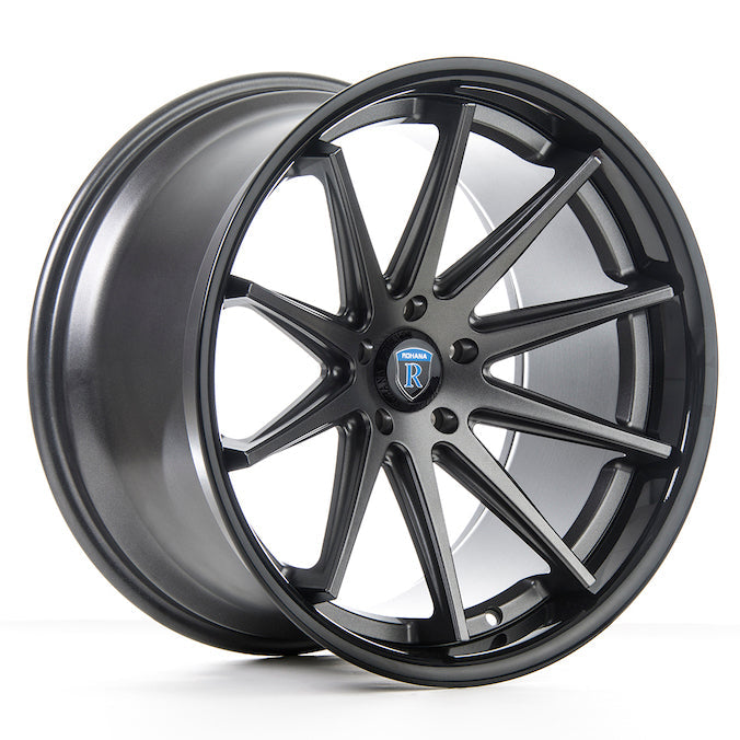 Rohana RC10 Wheel, 20X9, 5-114.3, +35, Matte Graphite/Gloss Black Lip - RC102095114MG35
