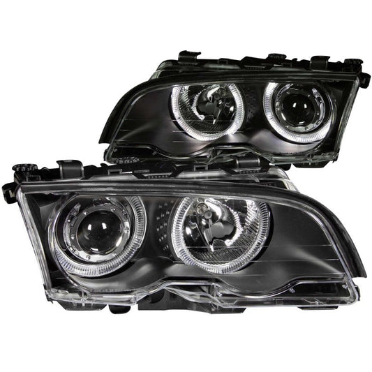 ANZO 1999-2001 BMW 3 Series E46 Projector Headlights w/ Halo - 121015