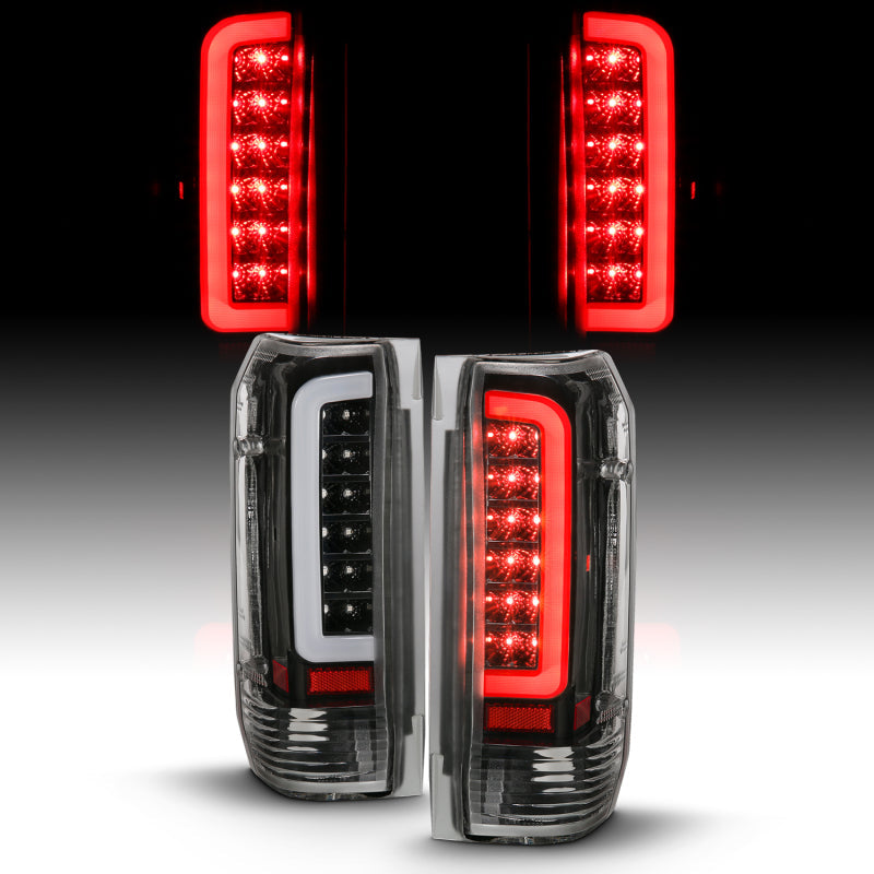 ANZO 1987-1996 Ford F-150 LED Taillights Black Housing Clear Lens - 311350