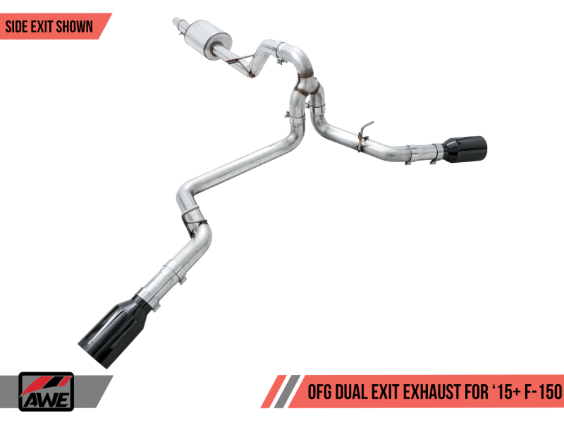 AWE Tuning 2015+ Ford F-150 0FG Dual Exit Performance Exhaust - 3015-33120-C-Dub Tech