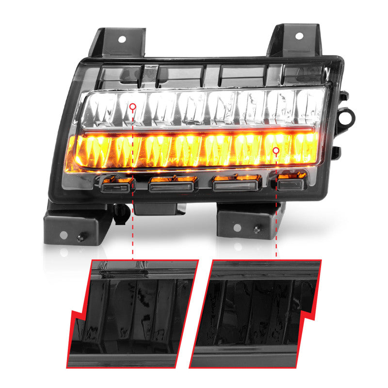 ANZO 2018-2021 Jeep Wrangler LED Side Markers Chrome Housing Smoke - 511085