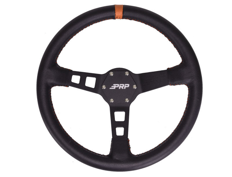 PRP Deep Dish Leather Steering Wheel- Orange - G114