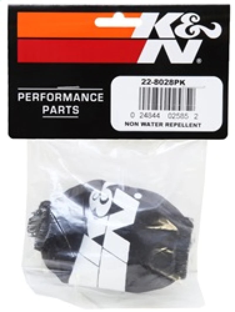 K&N Universal Precharger Round Tapered Air Filter Wrap Black 3in - 22-8028PK