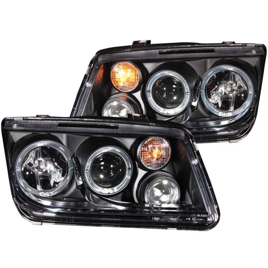 ANZO 1999-2005 Volkswagen Jetta Projector Headlights w/ Halo Black (CCFL) - 121369-C-Dub Tech