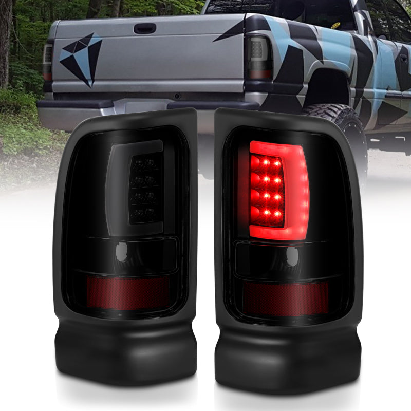 ANZO 1994-2001 Dodge Ram 1500 LED Taillights Plank Style Black - 311340-C-Dub Tech