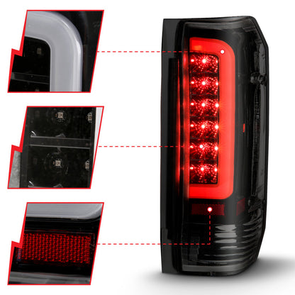 ANZO 1987-1996 Ford F-150 LED Taillights Black Housing Smoke Lens - 311351-C-Dub Tech