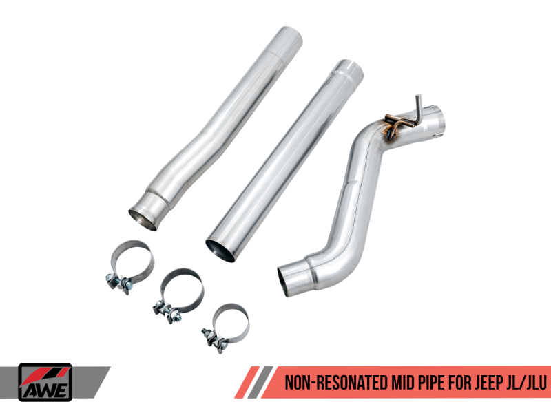 AWE Tuning 2018+ Jeep Wrangler JL/JLU 3.6L Non-Resonated Mid Pipe - 3020-11001-C-Dub Tech