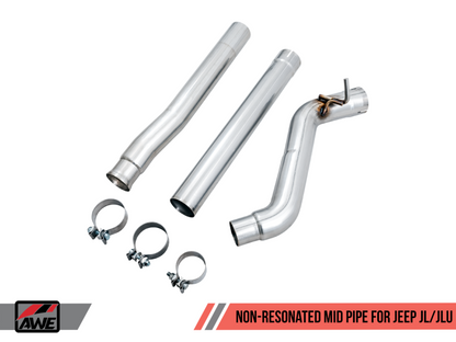 AWE Tuning 2018+ Jeep Wrangler JL/JLU 2.0T Non-Resonated Mid Pipe - 3020-11003-C-Dub Tech