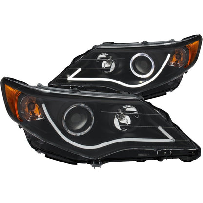 ANZO 2012-2013 Toyota Camry Projector Headlights w/ Halo Black - 121512-C-Dub Tech