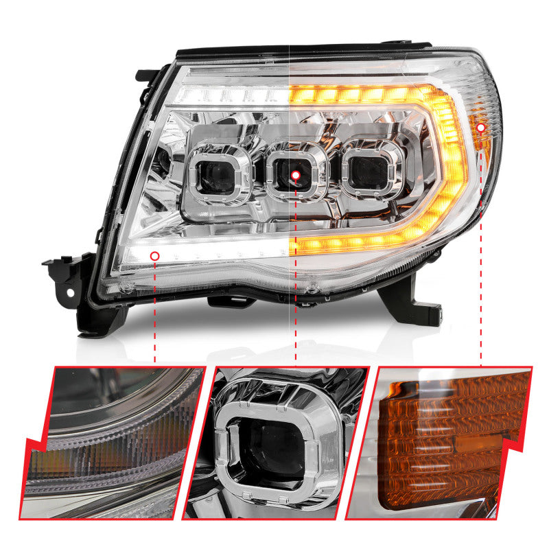 ANZO 05-11 Toyota Tacoma LED Projector Headlights w/Light Bar Swtchbk - 111582-C-Dub Tech