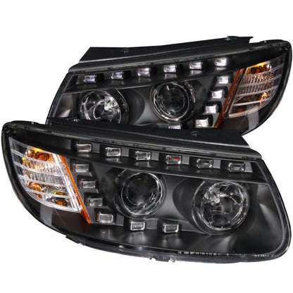 ANZO 2007-2007 Hyundai Santa Fe Projector Headlights w/ LED Black - 111237-C-Dub Tech