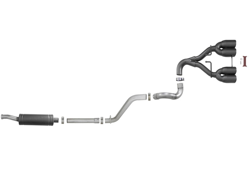 aFe Rebel Series 2.5in 304 SS Cat-Back Exhaust w/ Black - 49-38073-B