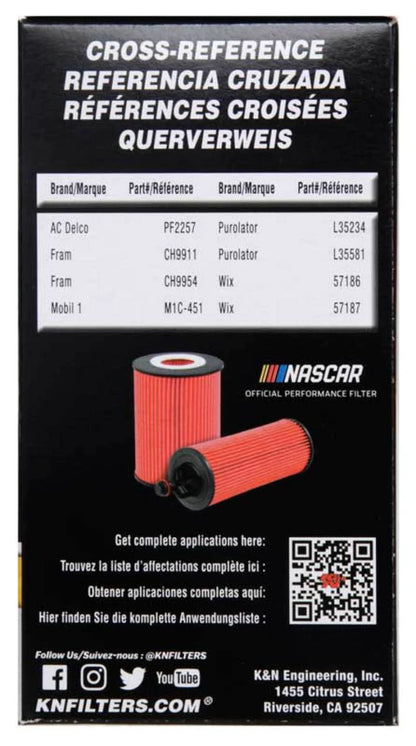 K&N 2018 Audi RS3 2.5L Cartridge Oil Filter - HP-7010