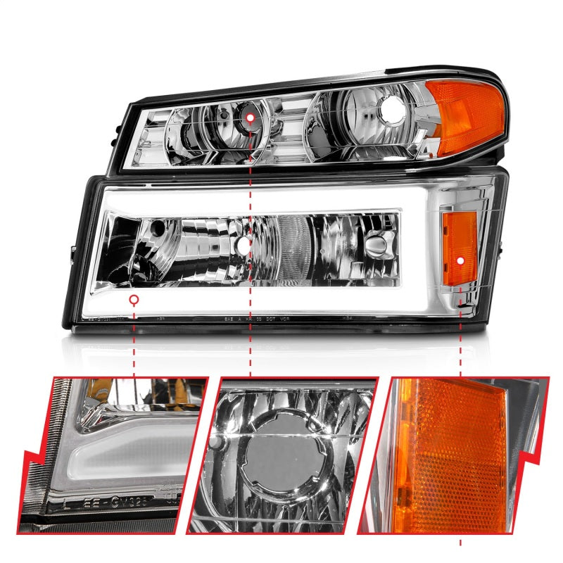 ANZO 04-12 GM Colorado/Canyon/I-Series Crystal Headlights - w/ Light Bar - 111559-C-Dub Tech