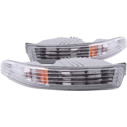 ANZO 1994-1997 Acura Integra Euro Parking Lights Chrome w/ Amber - 511020