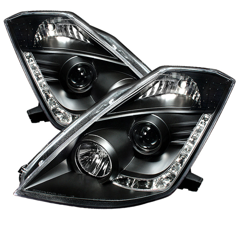 Spyder Nissan 350Z 03-05 Projector Headlights Xenon DRL Blk High - 5032225