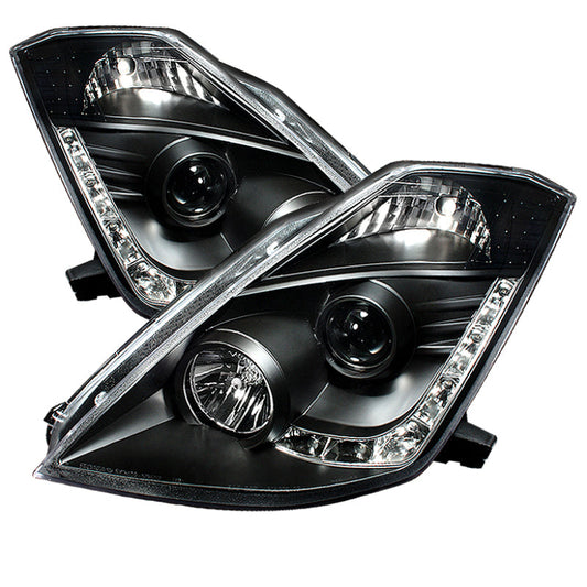 Spyder Nissan 350Z 03-05 Projector Headlights Xenon DRL Blk High - 5032225