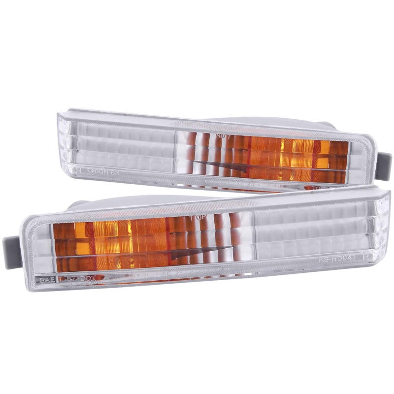 ANZO 1990-1991 Honda Accord Euro Parking Lights Chrome w/ Amber - 511006