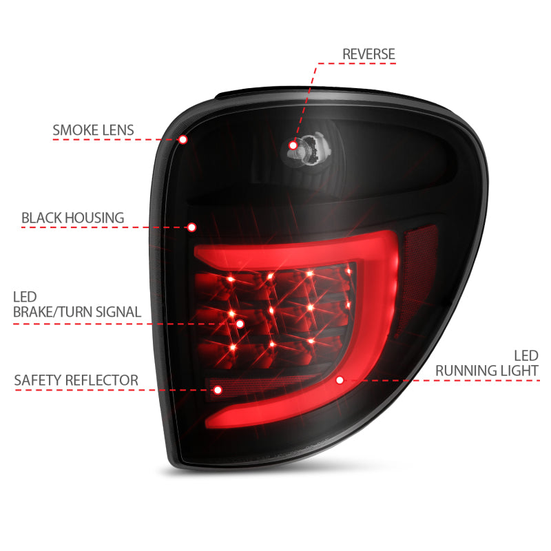 ANZO 2004-2007 Dodge Grand Caravan LED Tail Lights w/ Light - 311366