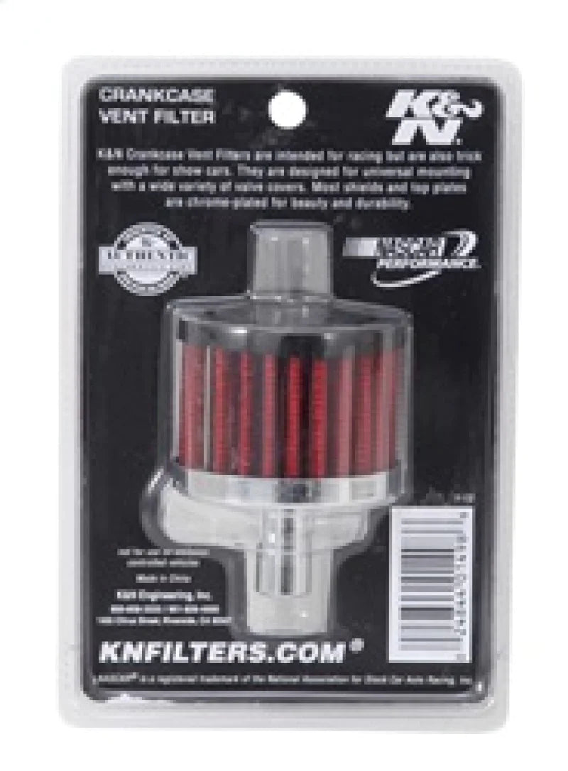 K&N Steel Base Crankcase Vent Filter .5in Vent OD x - 62-1010