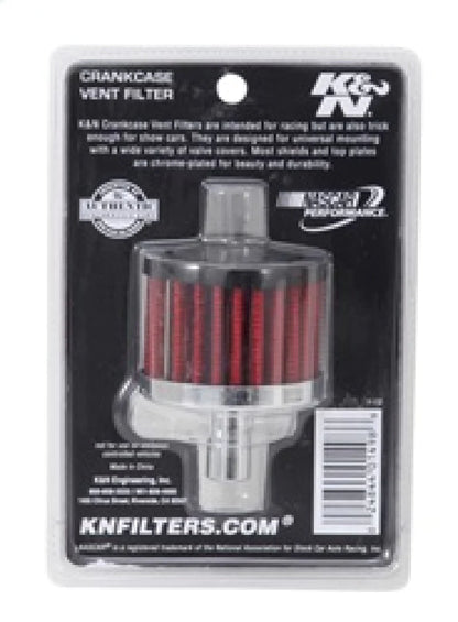 K&N Steel Base Crankcase Vent Filter .5in Vent OD x - 62-1010