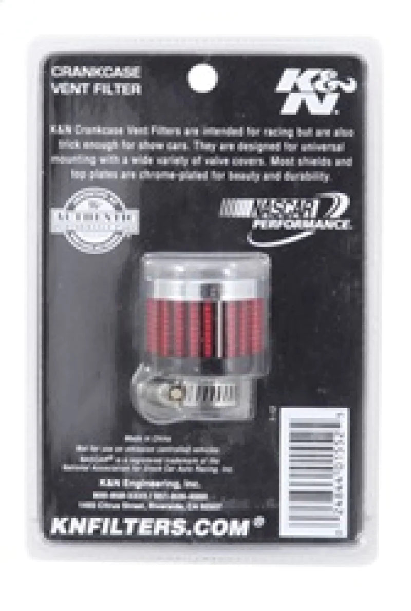 K&N Rubber Base Crankcase Vent Filter - 0.55in Flange ID - 62-2480