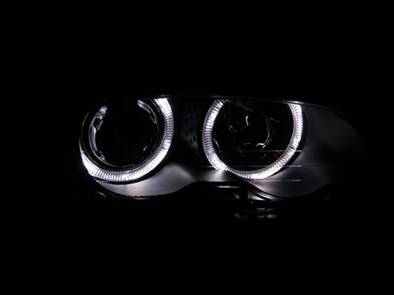 ANZO 1999-2001 BMW 3 Series E46 Projector Headlights w/ Halo - 121015-C-Dub Tech