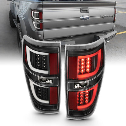 ANZO 2009-2013 Ford F-150 LED Taillights Black - 311257-C-Dub Tech