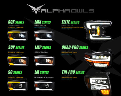 Alpha Owls 1999-2000 Honda Civic LM Series Headlights (Crystal Headlights Black housing w/ LumenX Light Bar)-C-Dub Tech