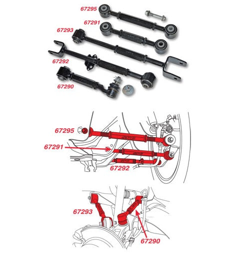SPC Performance Rear Adjustable Arms (Set of 5) Honda | Acura