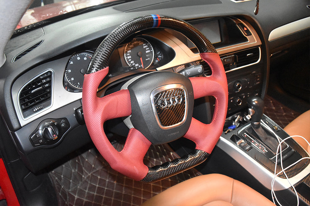 Audi A3 | A4 | A5 | A6 | A7 | A8 | Q3 4 Spoke OEM Upgraded Customized Steering Wheel 2013-2016-C-Dub Tech