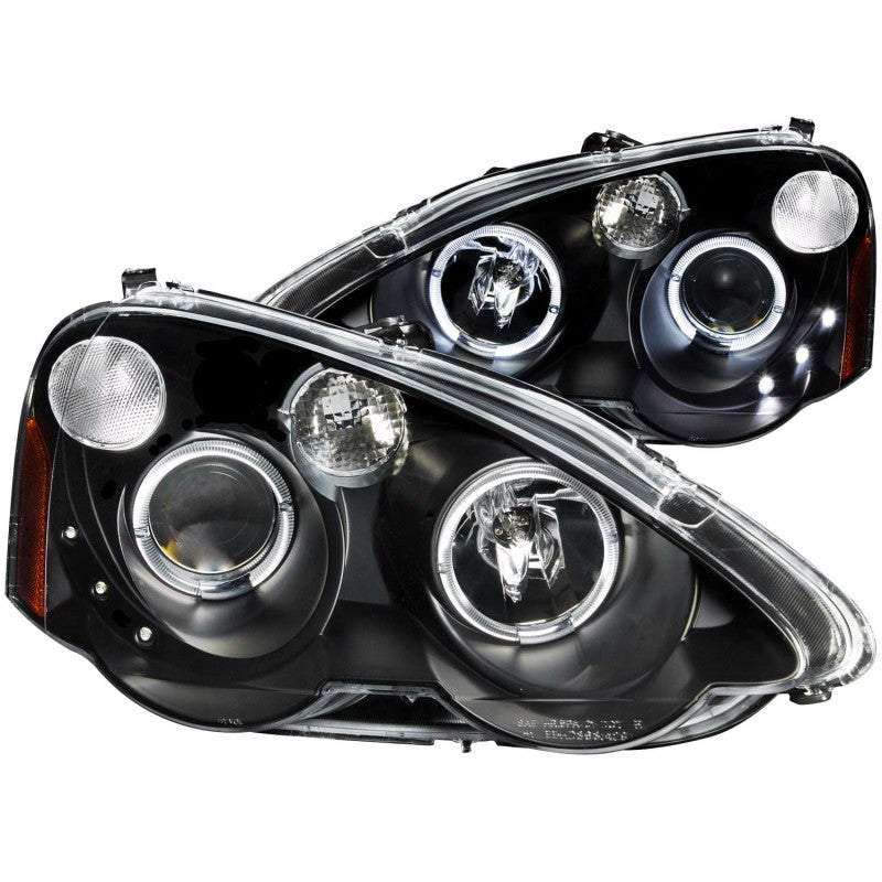 ANZO 2002-2004 Acura Rsx Projector Headlights w/ Halo Black - 121359-C-Dub Tech