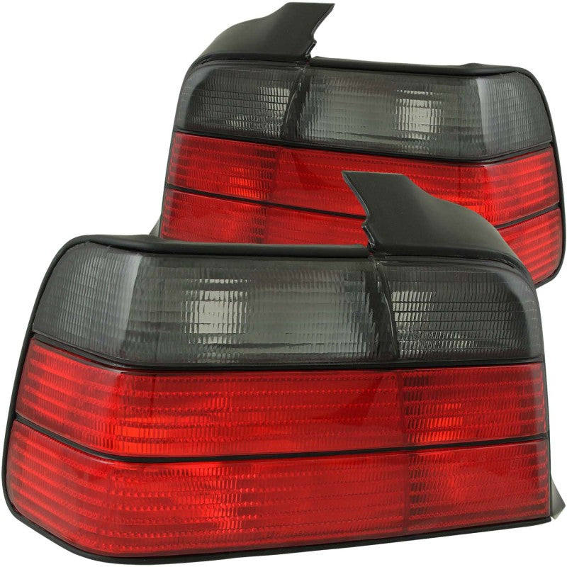 ANZO 1992-1998 BMW 3 Series E36 Sedan Taillights Red/Smoke - 221200-C-Dub Tech