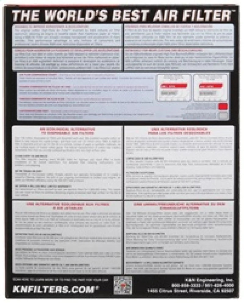 K&N Replacement Air Filter TOYOTA PRIUS 1.8L L4; 2010 - 33-2435