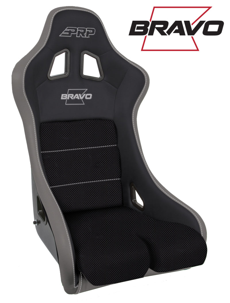 PRP Bravo Composite Seat- Black/Grey (PRP Silver Outline/Bravo Silver- Silver - A4502-203