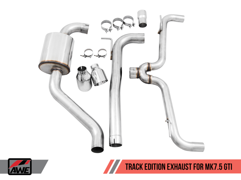 AWE Tuning Volkswagen GTI MK7.5 2.0T Track Edition Exhaust w/Chrome - 3020-32042-C-Dub Tech