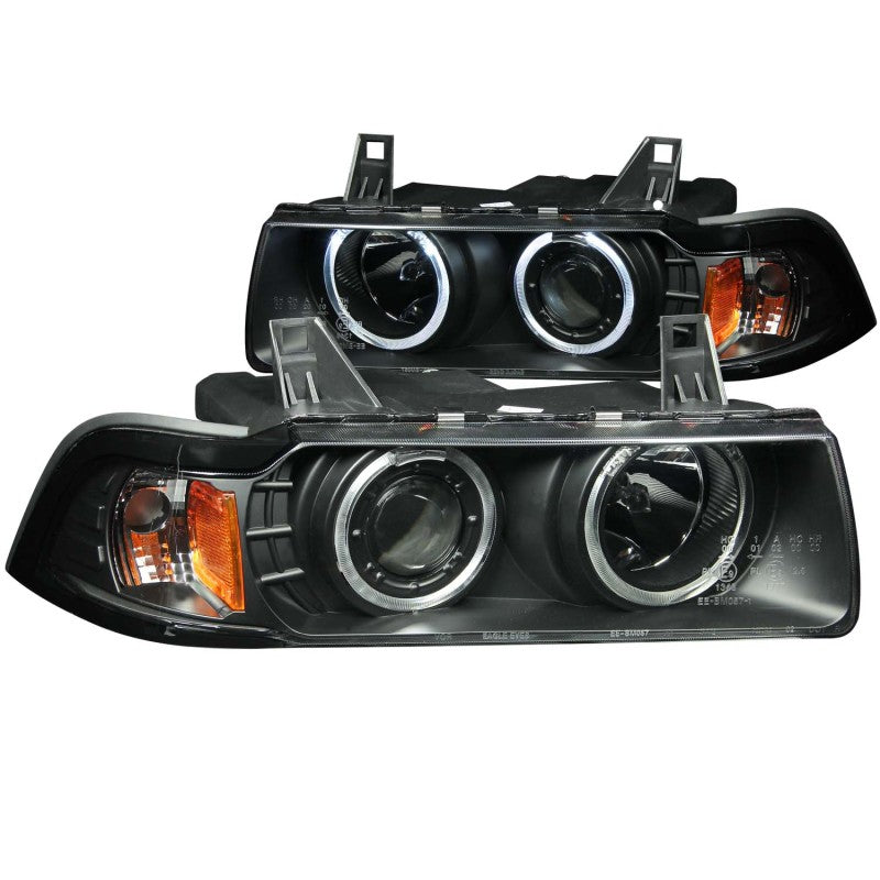 ANZO 1992-1998 BMW 3 Series E36 Projector Headlights w/ Halo - 121011